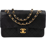 Chanel Quilted Lambskin Small 24K Gold Double Flap Shoulder Bag