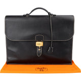 Hermès Noir Courchevel Leather Sac à Dépêches Business Handbag