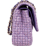 Chanel Quilted Sequin Tweed Medium Double Flap Shoulder Bag