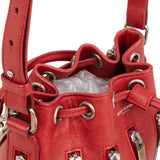 Yves Saint Laurent Red Leather Small Emmannuelle Rider Zipped Bucket Crossbody Handbag