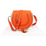 Chloé Grained Calfskin Raffia Marcie Saddle Basket Crossbody Bag