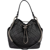 Chanel Quilted Lambskin Drawstring Bucket Shoulder Bag