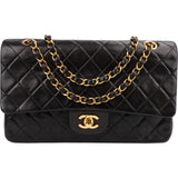 Chanel Quilted Lambskin Medium 24K Gold Double Flap Shoulder Bag