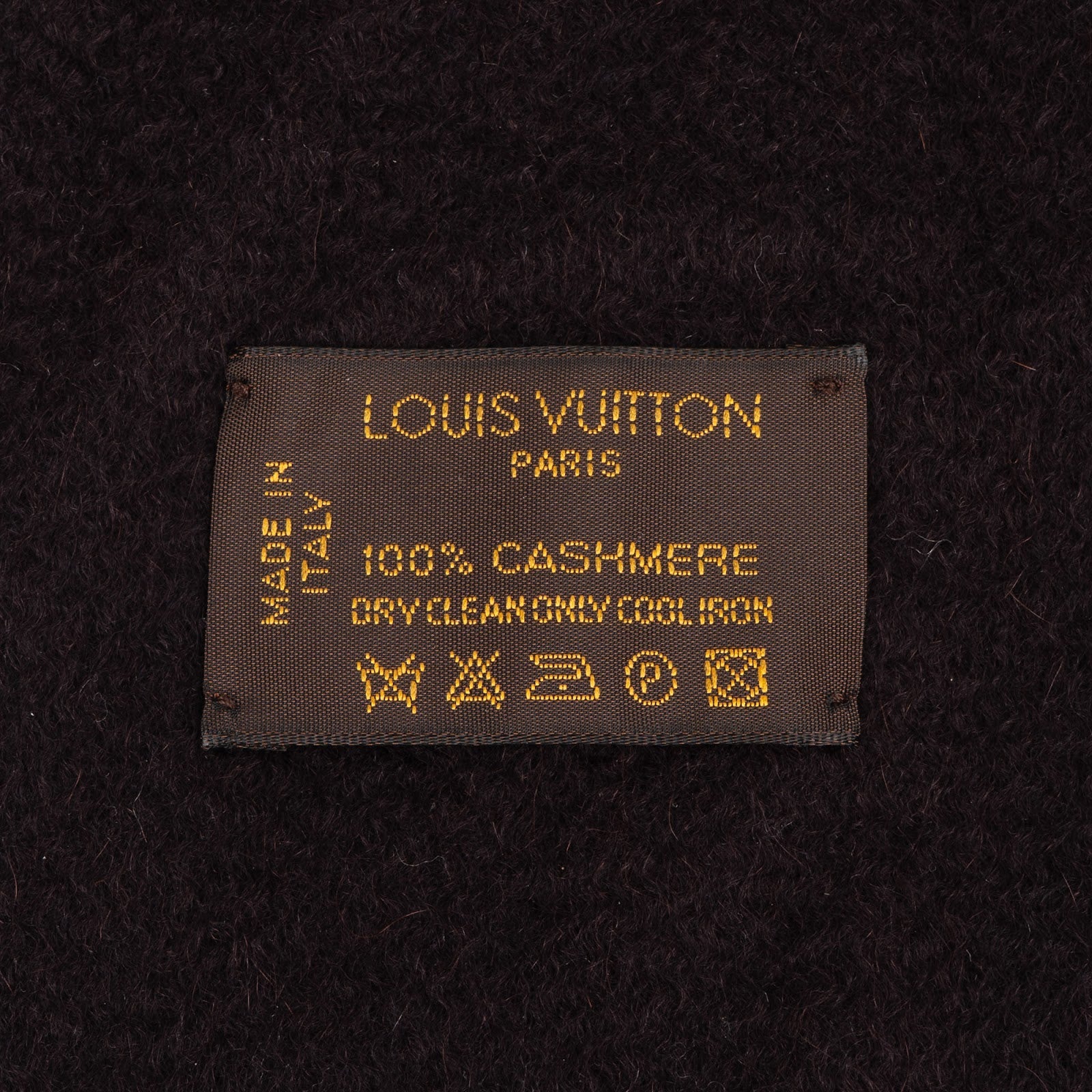 [🔄️B06 / F29] Louis Vuitton Wool Monogram Emblem Cashmere Schal Scarf - vintageandkickz
