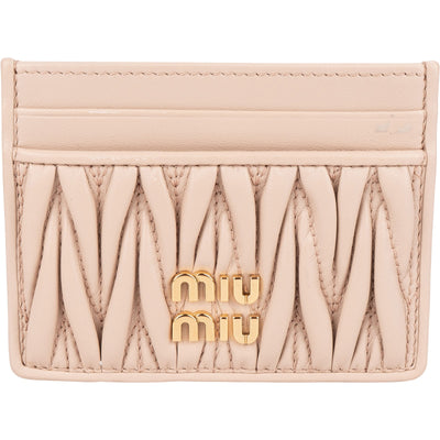 Miu Miu Nappa Leather Matelassé Card Holder