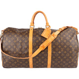 Louis Vuitton Monogram Canvas Keepall 55 Bandoulière Travel Bag