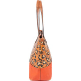 MCM Monogram Leopard Visetos Canvas Leather Liz Tote Shoulder Bag