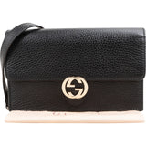 Gucci Leather Interlocking GG Wallet On Chain Crossbody Bag
