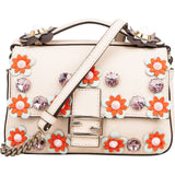 Fendi Leather Flowerland Double Micro Baguette Crossbody Bag