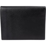 Prada Black Saffiano Leather Triangle Trifold Wallet