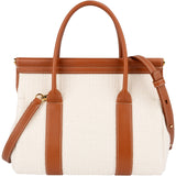 Loro Piana Canvas Leather L257 Small Loom Handbag