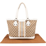 Gucci Monogram GG Canvas Vertical Stripe Tote Handbag