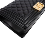 Chanel Quilted Lambskin Medium Boy Single Flap Crossbody Bag