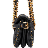 Miu Miu Quilted Leather Studded Turnlock Flap Shoulder Bag