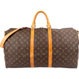 Louis Vuitton Monogram Canvas Keepall 55 Bandoulière Travel Bag