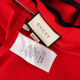 Gucci Red Zip Front Ruffle Striped Bow Dress (S)