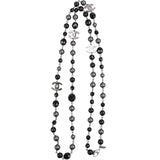 Chanel Faux Pearl Crystal CC Sautoir Necklace