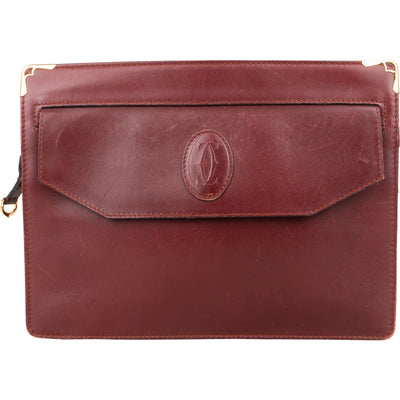 Cartier Bordeaux Leather Clutch