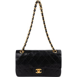 Chanel Quilted Lambskin 24K Gold Small Double Flap Shoulder Bag