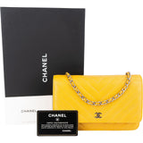 Chanel Chevron Caviar Leather Wallet on Chain Crossbody Bag