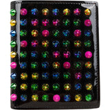 Christian Louboutin Patent Leather Multicolor Spikes Bifold Wallet