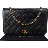 Chanel Quilted Lambskin 24K Gold Single Flap Shoulder Bag