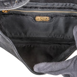 Fendi Black Suede Baguette Shoulder Bag