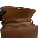 Celine Classic Brown Boxcalf Leather Medium Boc Crossbody Bag