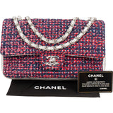 Chanel Quilted Multicolor Tweed and Lambskin Medium Double Flap Shoulder Bag