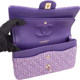 Chanel Quilted Sequin Tweed Medium Double Flap Shoulder Bag