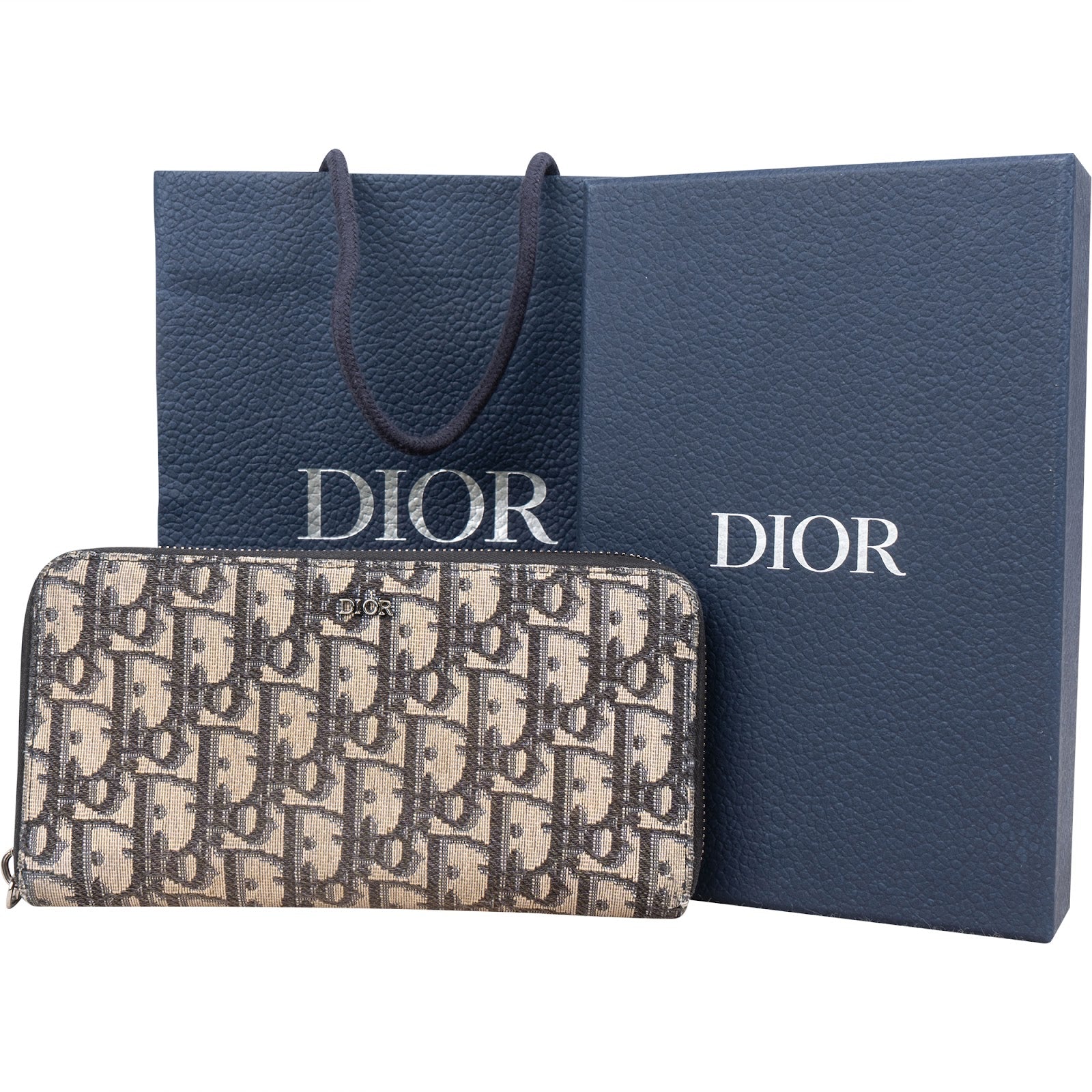 Christian Dior Trotter Monogram Zipped Long Wallet - vintageandkickz