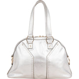 Yves Saint Laurent Metallic Silver Leather Muse Handbag