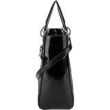 Christian Dior Patent Cannage Leather Large Lady Dior Handbag