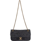 Chanel  Stitching Lambskin Single Flap Shoulder Bag