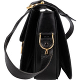 Celine Black Boxcalf Triomphe Shoulder Bag