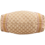 Gucci Monogram GG Canvas Striped Handle Tote Handbag