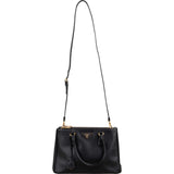 Prada Noir Saffiano Leather Small Galleria Handbag