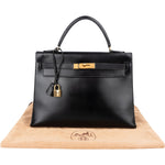 Hermès Box Calf Leather Kelly 32 Handbag - vintageandkickz