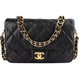Chanel Quilted Caviar Leather Single Flap Crossbody Bag