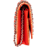 Chanel Striped Patent Leather Wallet on Chain Crossbody Bag