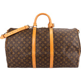 Louis Vuitton Monogram Canvas Keepall 55 Bandoulière Travel Bag