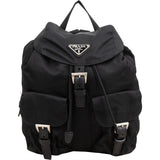 Prada Black Tessuto Nylon Triangle Backpack