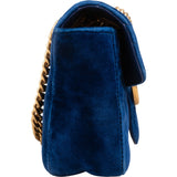 Gucci Velvet Matelassé GG Marmont Small Crossbody Bag