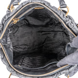 Prada Black Matelassé Nappa Leather Gaufre Satchel Handbag