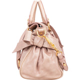 Miu Miu Vitello Lux Leather Bow Small Satchel Handbag