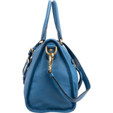 Prada Blue Leather Vitello Daino Satchel Handbag