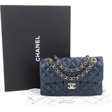 Chanel Quilted Caviar Leather Champagnee Gold Small Double Flap Shoulder Bag