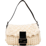 [🔄️B09 / F18] Fendi Multicolor Leather Wool Knit Baguette Shoulder Bag - vintageandkickz