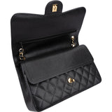 Chanel Quilted Caviar Leather Jumbo Double Flap Crossbody Bag