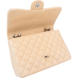 Chanel Quilted Lambskin Palladium Jumbo Single Flap Crossbody Bag
